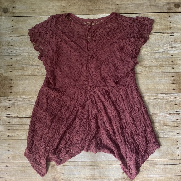 NWT Torrid Wild Ginger Lace Blouse Size 0 (Large) - Picture 6 of 8